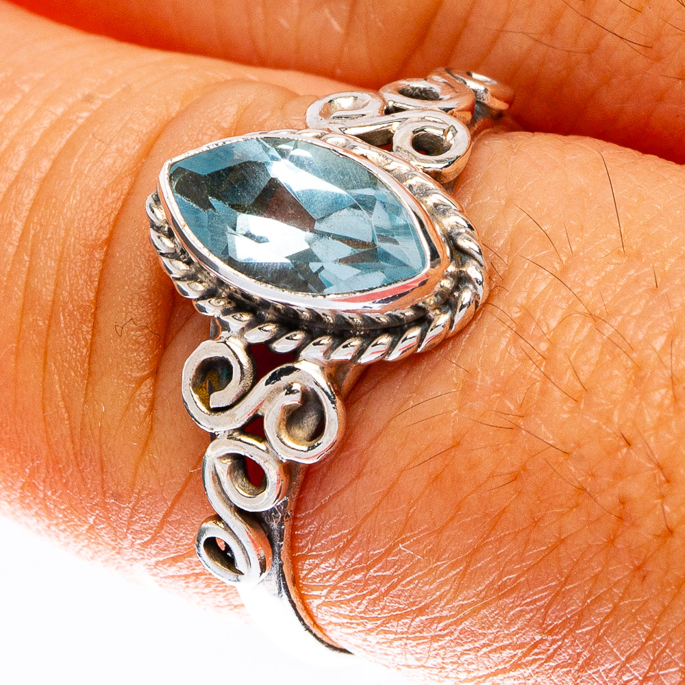 Blue Topaz Dainty Ring Size 7.5 (925 Sterling Silver) R144989