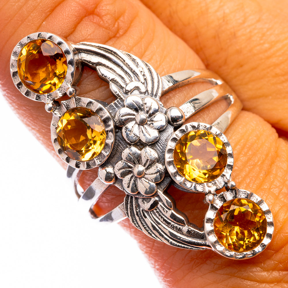 Large Faceted Citrine Ring Size 9.75 (925 Sterling Silver) R141201