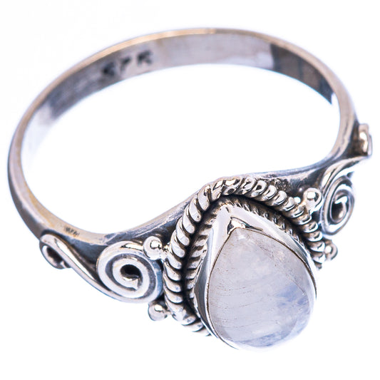Rainbow Moonstone Dainty Ring Size 7 (925 Sterling Silver) R5155