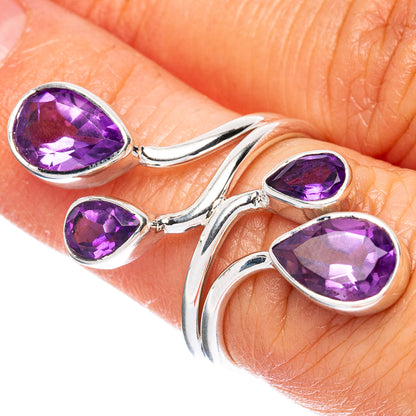 Premium Faceted Amethyst Ring Size 5.75 (925 Sterling Silver) R3586