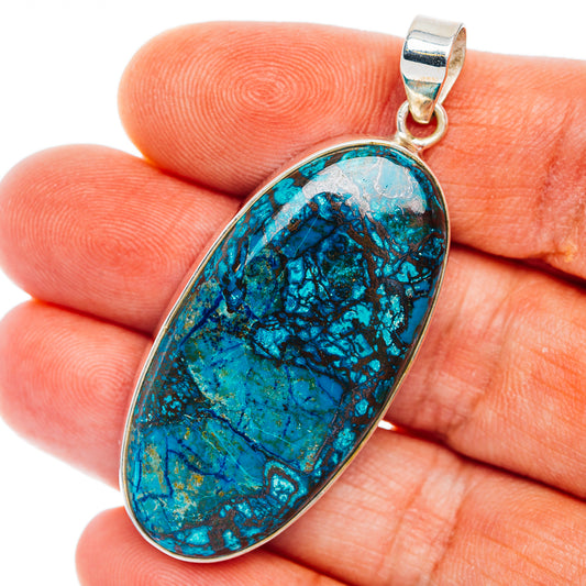 Premium Chrysocolla Pendant 2 1/8" (.925 Sterling Silver)