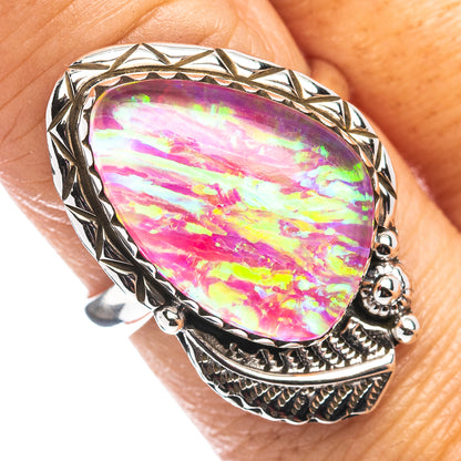 Pink Triplet Opal Ring Size 8.5 (.925 Sterling Silver)