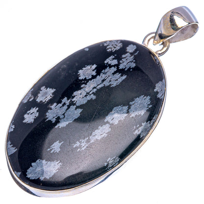 Snowflake Obsidian Pendants 1 3/4" (925 Sterling Silver) P43224