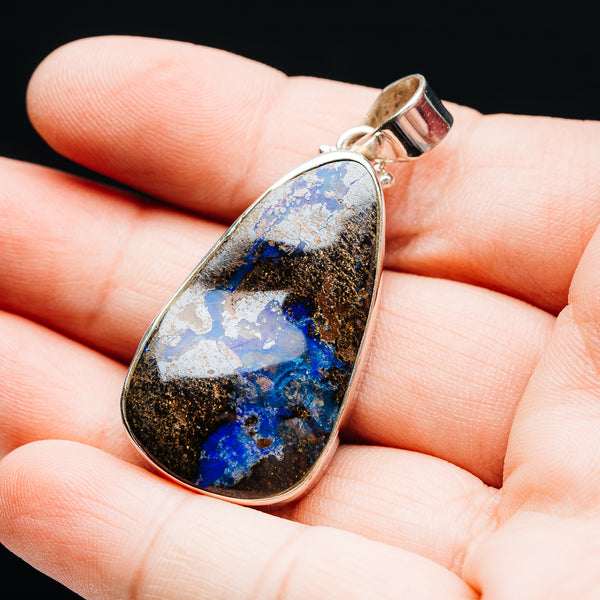 Premium Australian Boulder Opal Pendant 2" (.925 Sterling Silver)