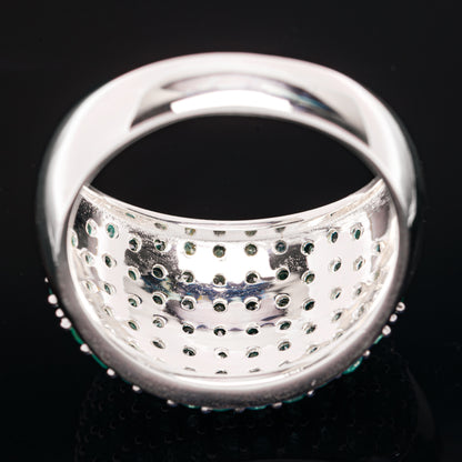 Zambian Emerald Ring Size 10 (.925 Sterling Silver)