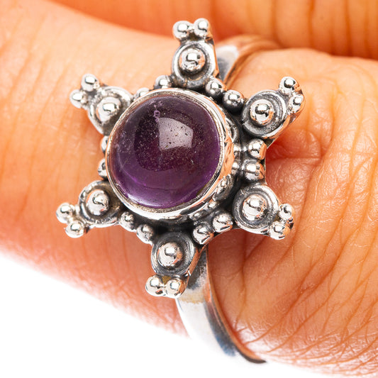 Amethyst Flower 925 Sterling Silver Ring Size 8 (925 Sterling Silver) R5480