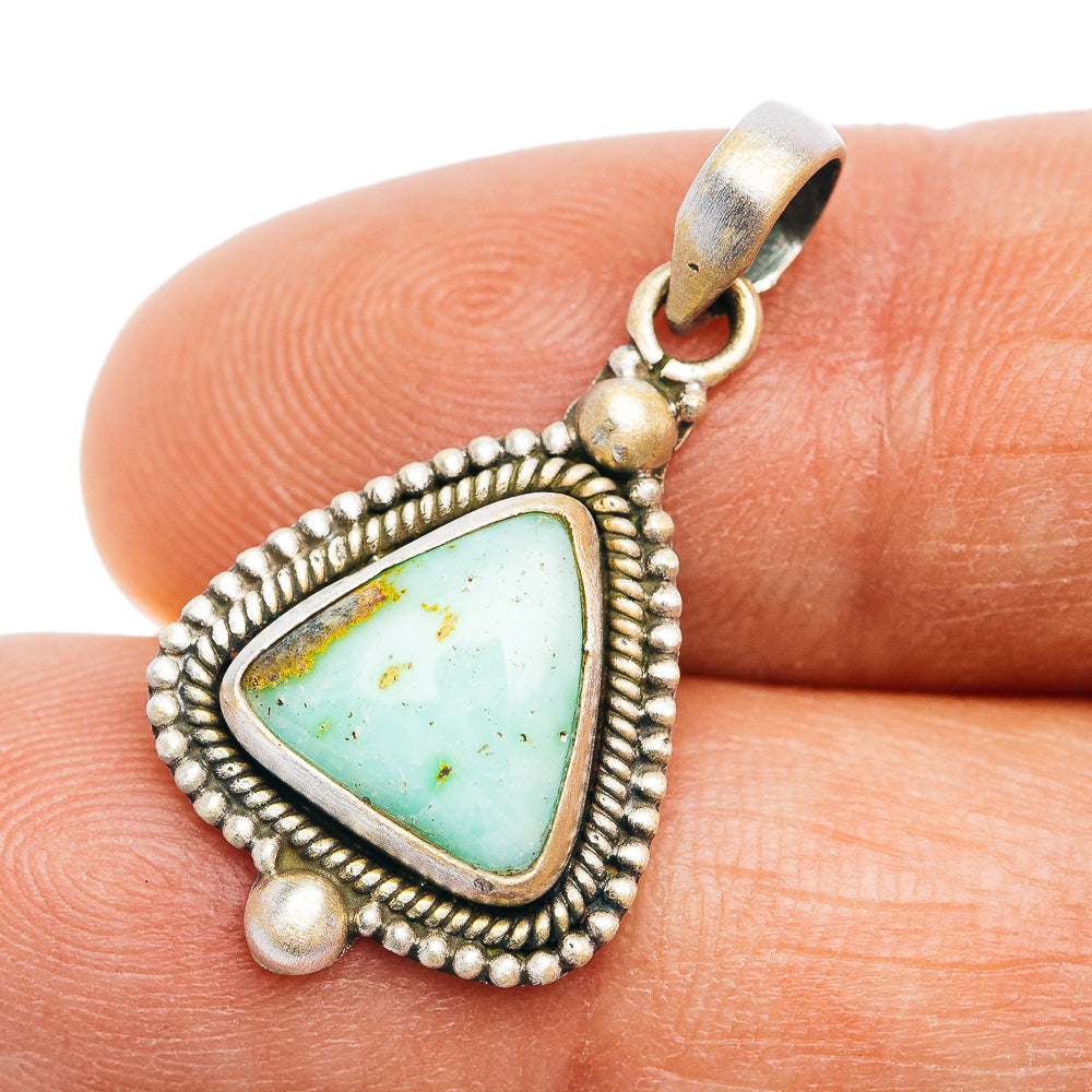 Southwestern Style Palomino Turquoise Pendant 1 1/8" (.925 Sterling Silver)