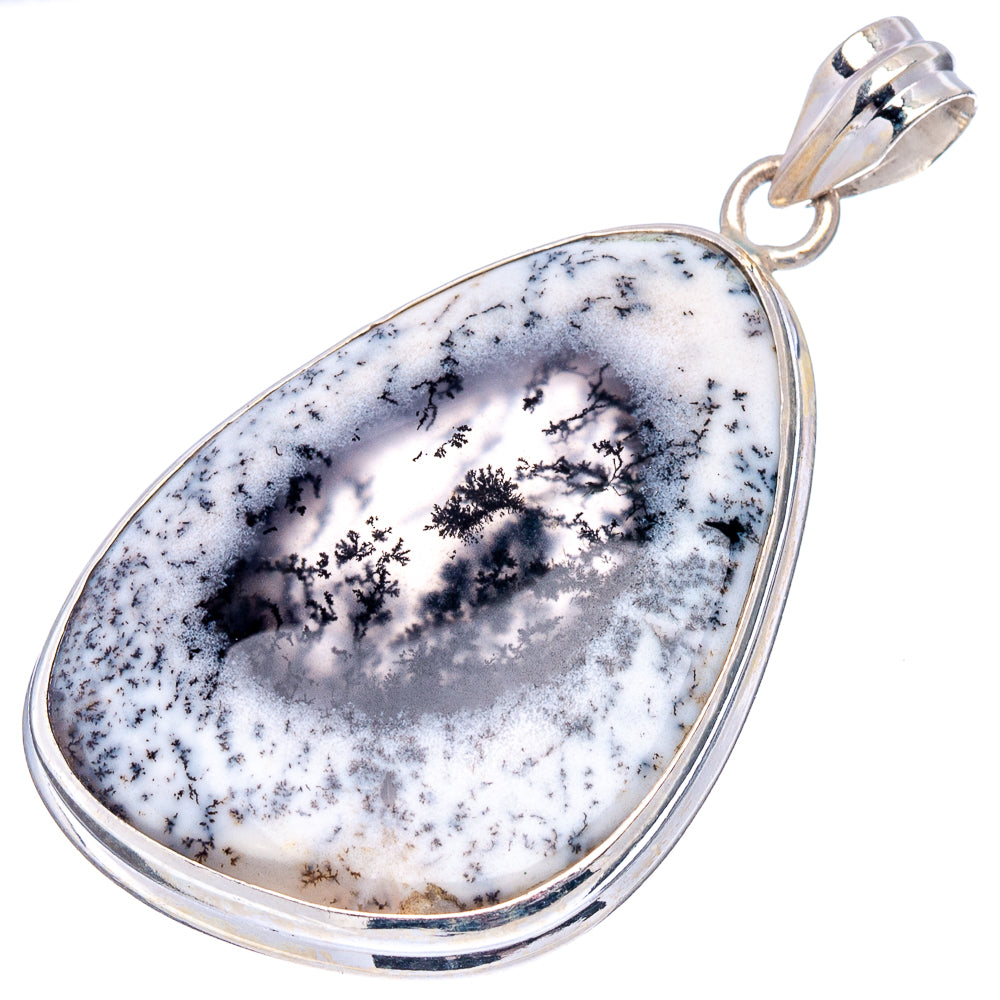 Dendritic Opal Pendant 1 7/8" (.925 Sterling Silver)