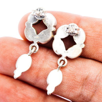 Exclusive Southwestern Style Cotton Candy Turquoise Earring 1 1/8" (.925 Sterling Silver)