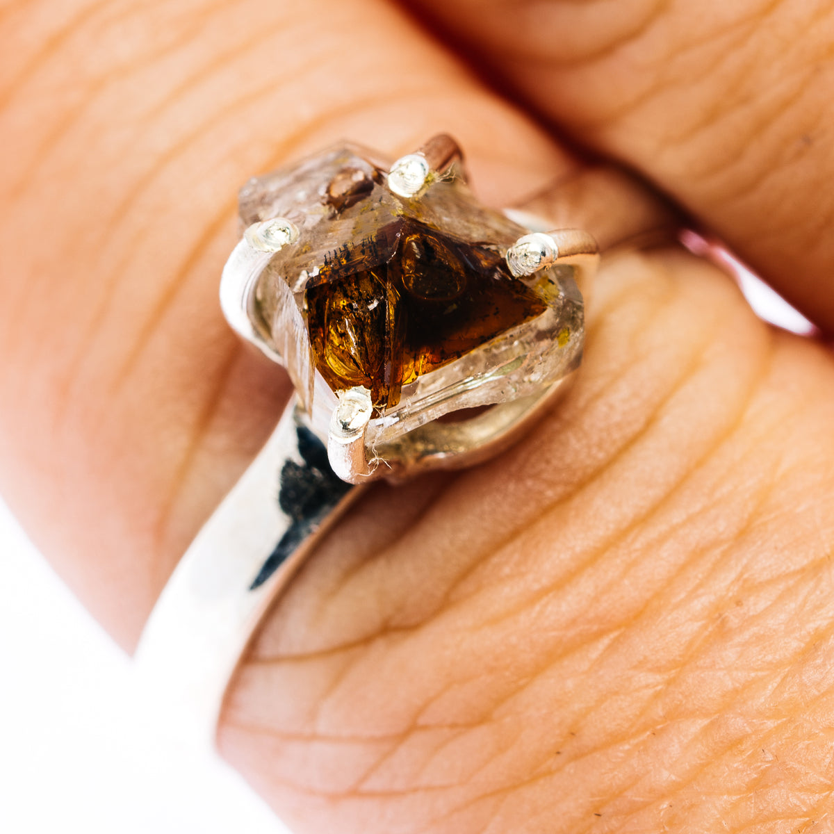 Petroleum Quartz Ring Size 9 (.925 Sterling Silver)
