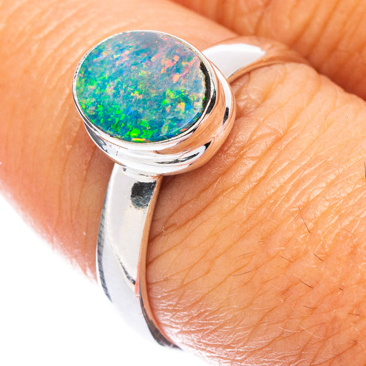 Rare Doublet Opal Ring Size 8 (925 Sterling Silver) R7138