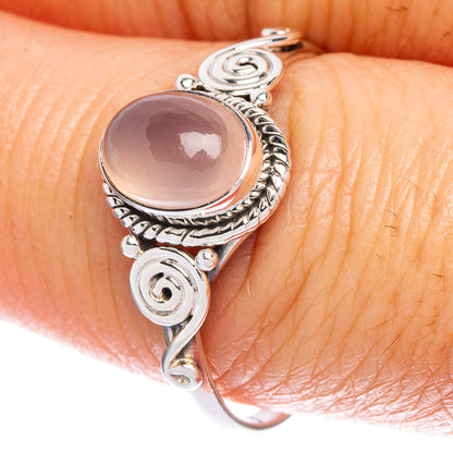 Rose Quartz Dainty Ring Size 9.25 (925 Sterling Silver) R147064