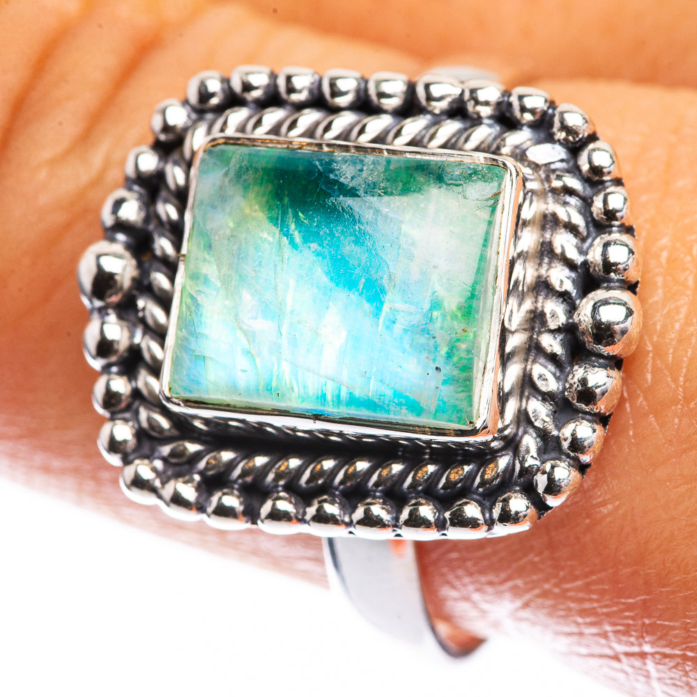 Green Moonstone Ring Size 10 (925 Sterling Silver) R142468