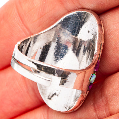 Southwestern Style Sponge Coral, Opal, Mojave Turquoise, Sugilite Ring Size 9.25 (.925 Sterling Silver)