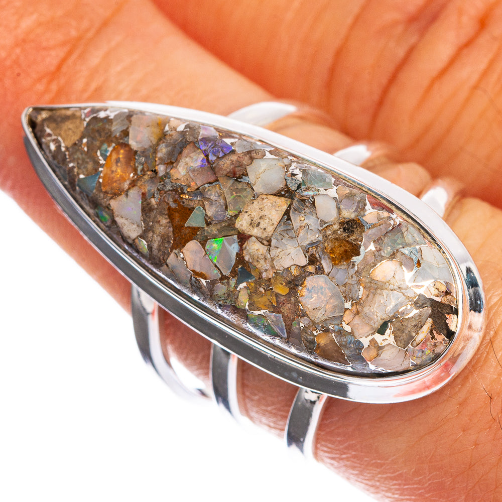 Large Brecciated Ethiopian Opal Ring Size 7.75 (925 Sterling Silver) R144377