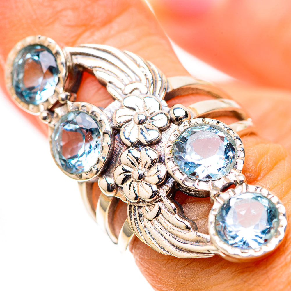 Large Blue Topaz 925 Sterling Silver Ring Size 6 (925 Sterling Silver) RING139645