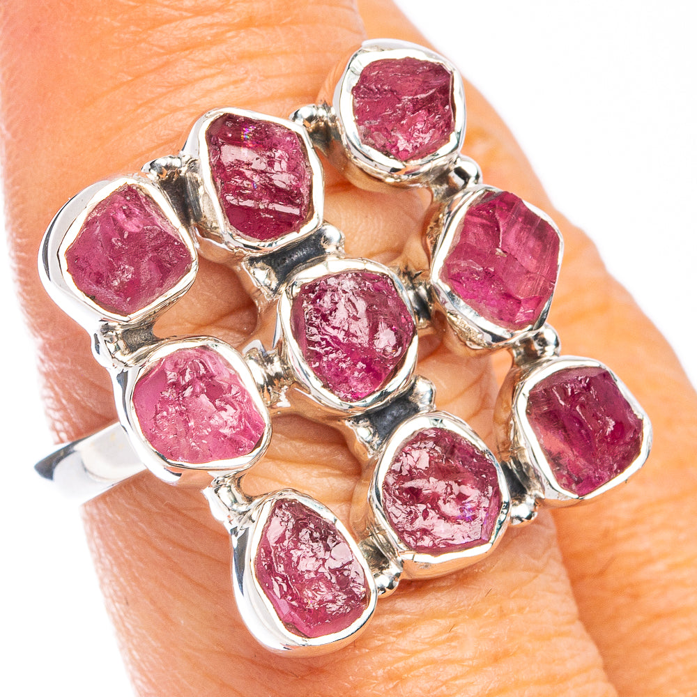 Premium Raw Pink Tourmaline Ring Size 8 (925 Sterling Silver) R8094