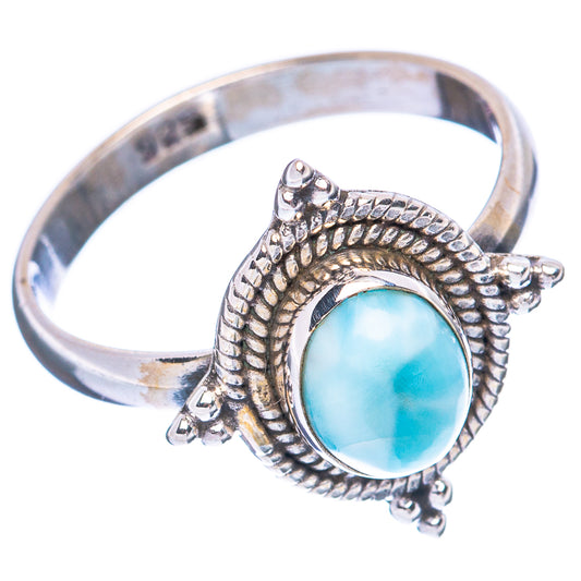 Larimar Dainty Ring Size 8 (925 Sterling Silver) R3425