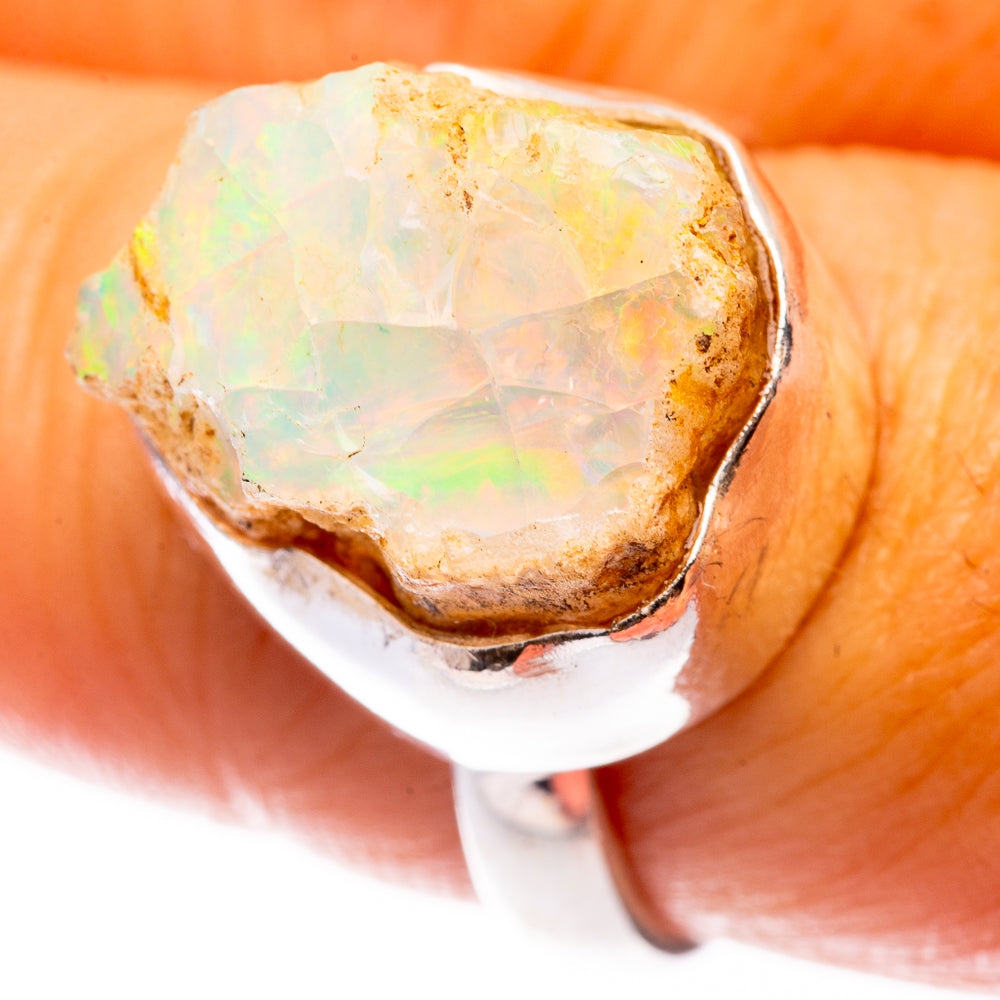 Rough Ethiopian Opal Ring Size 7.75 (925 Sterling Silver) R140956
