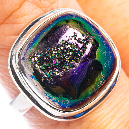 Titanium Druzy Ring Size 8.5 (.925 Sterling Silver)