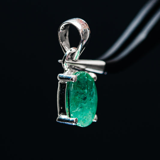 Premium Faceted Zambian Emerald Pendant 3/4" (.925 Sterling Silver)