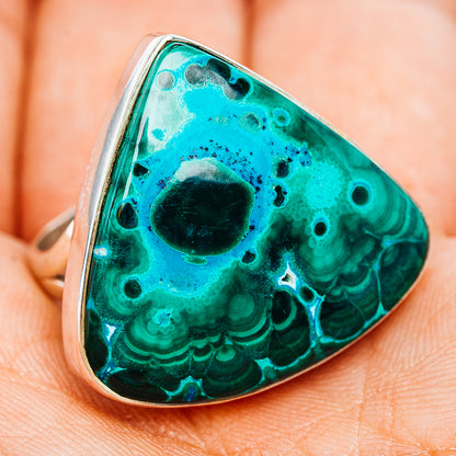 Premium Malachite In Chrysocolla Ring Size 9 (.925 Sterling Silver)