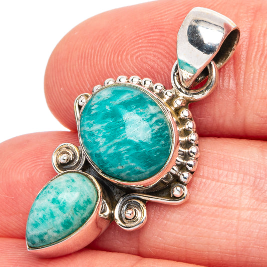 Amazonite Pendant 1 1/4" (925 Sterling Silver) P45591