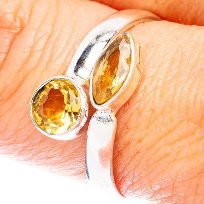 Faceted Citrine Dainty Ring Size 9 (925 Sterling Silver) R147034