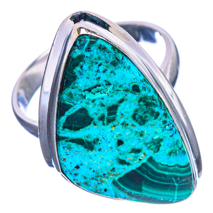 Malachite In Chrysocolla Ring Size 8 (925 Sterling Silver) R144252