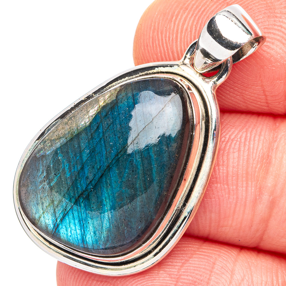 Labradorite Pendant 1 3/8" (.925 Sterling Silver)