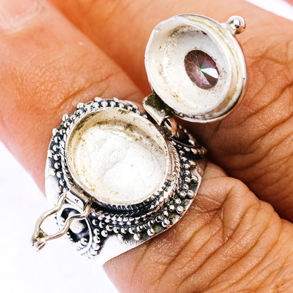 Mystic Topaz Poison Ring Size 6.75 (.925 Sterling Silver)