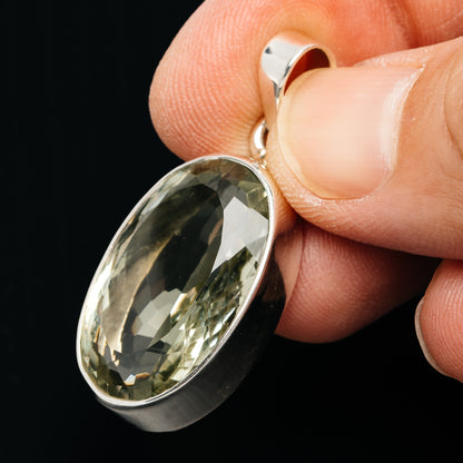 Premium 20ct Faceted Prasiolite Pendant 1 1/2" (.925 Sterling Silver)