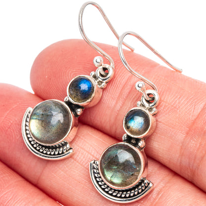 Labradorite Earrings 1 3/8" (925 Sterling Silver) E433440