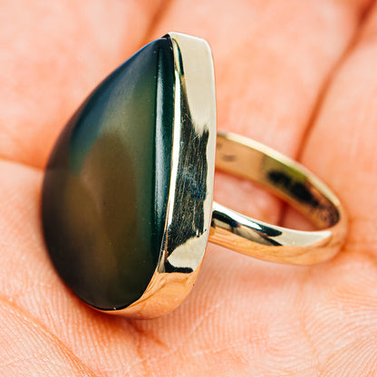Nephrite Jade Ring Size 6.75 (German Silver)