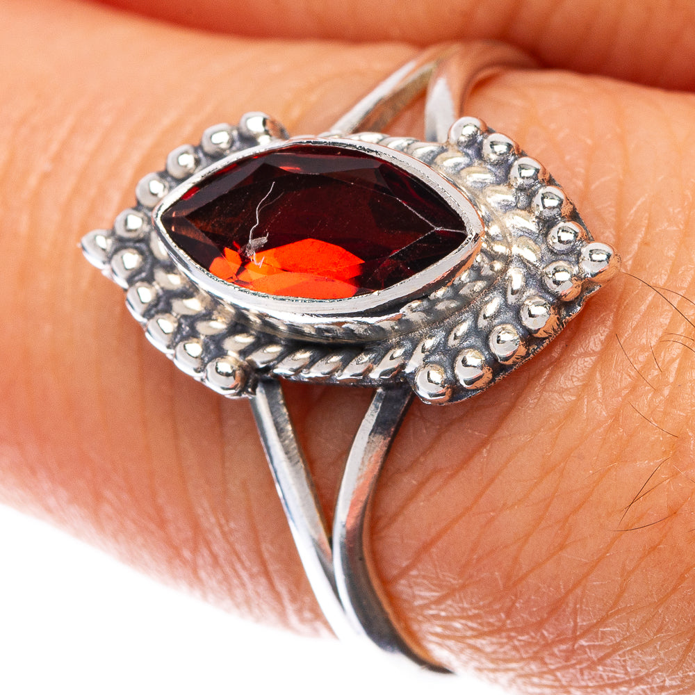 Garnet Dainty Ring Size 7.5 (925 Sterling Silver) R145072