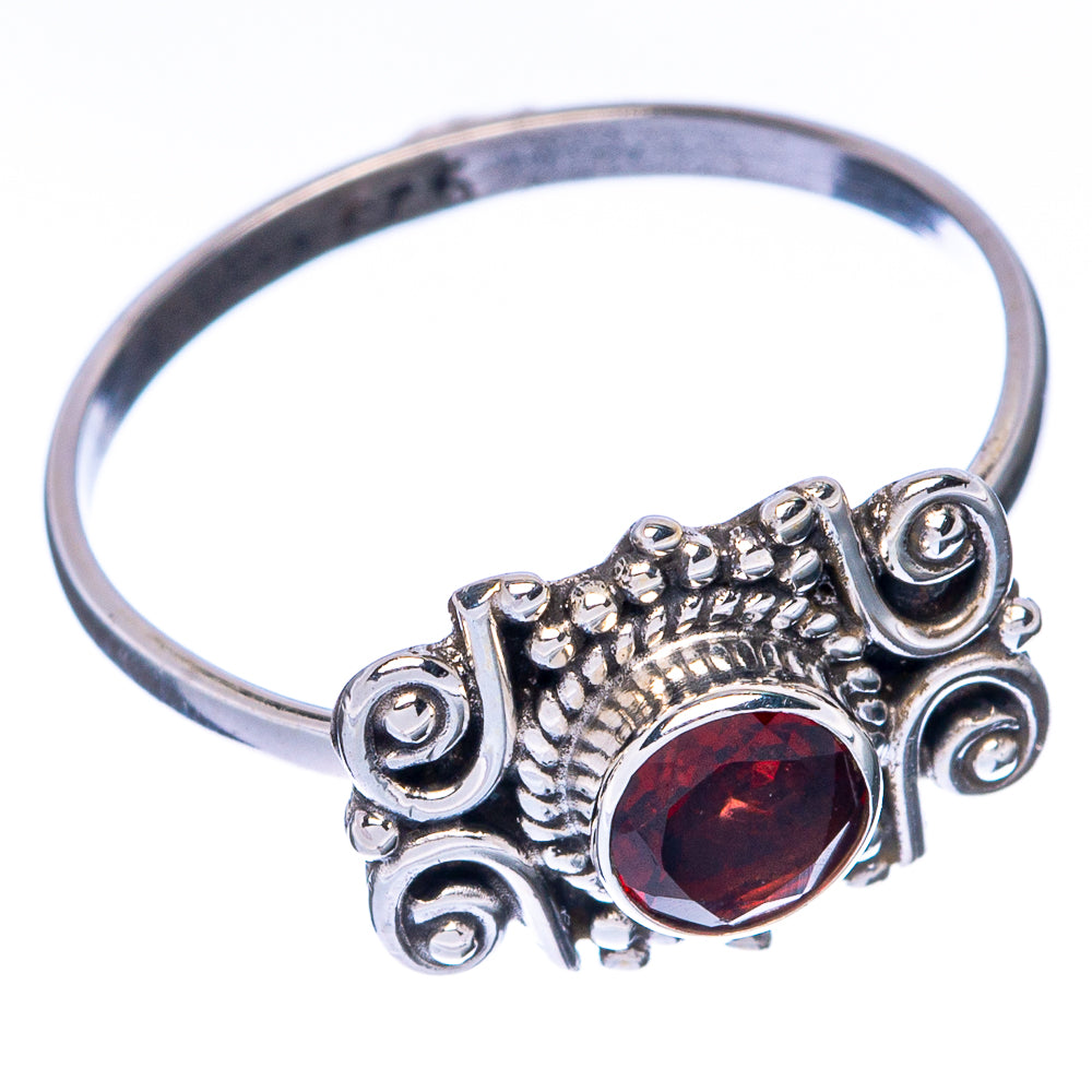 Garnet Dainty Ring Size 7.25 (925 Sterling Silver) R144999