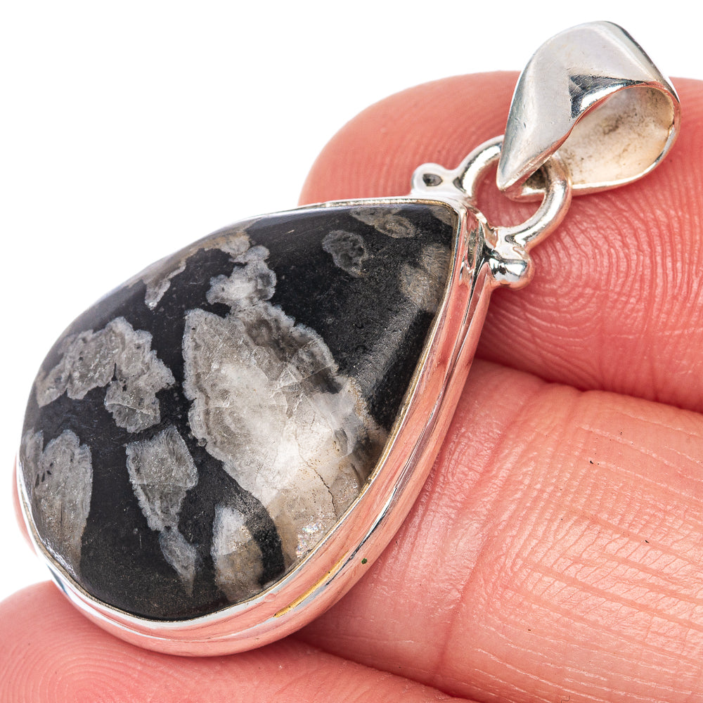 Pinolith Jasper Pendant 1 3/8" (925 Sterling Silver) P40785