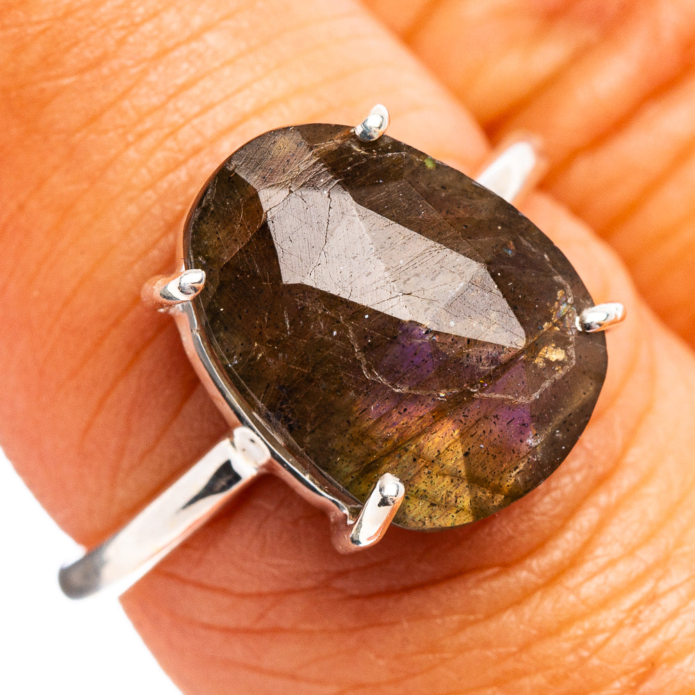 Faceted Labradorite Ring Size 7 (.925 Sterling Silver)