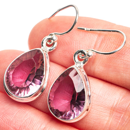 Color Change Alexandrite (Lab.) Earrings 1 1/4" (925 Sterling Silver) E432731