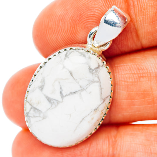 Howlite Pendant 1 3/8" (.925 Sterling Silver)
