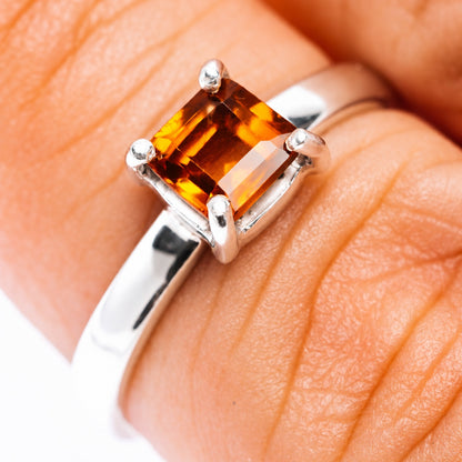 Spessartite Garnet Ring Size 6.75 (.925 Sterling Silver)