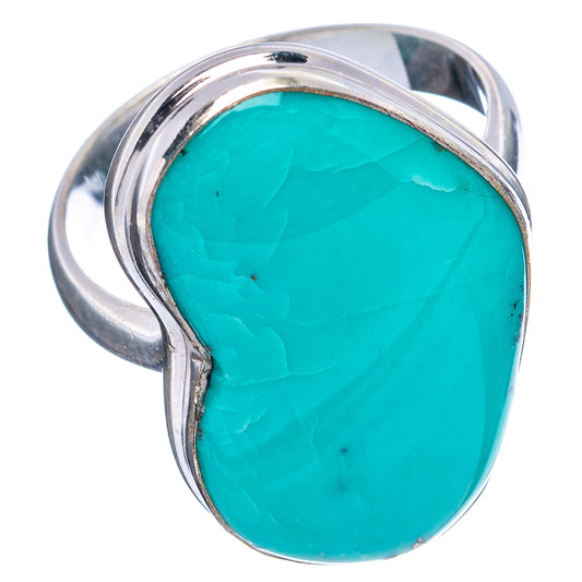 Campitos turquoise ring, size 9, .925 sterling silver; oval turquoise face with split shank.