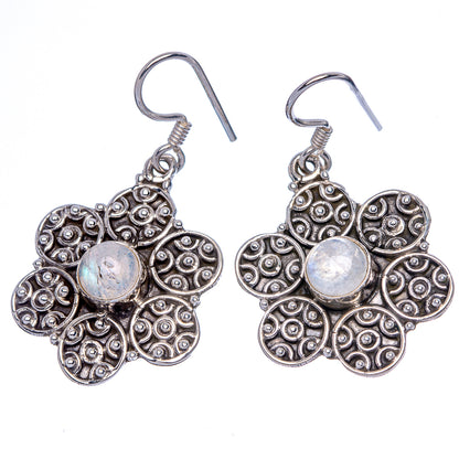 Rainbow Moonstone Earrings 1 1/2" (925 Sterling Silver) E433192