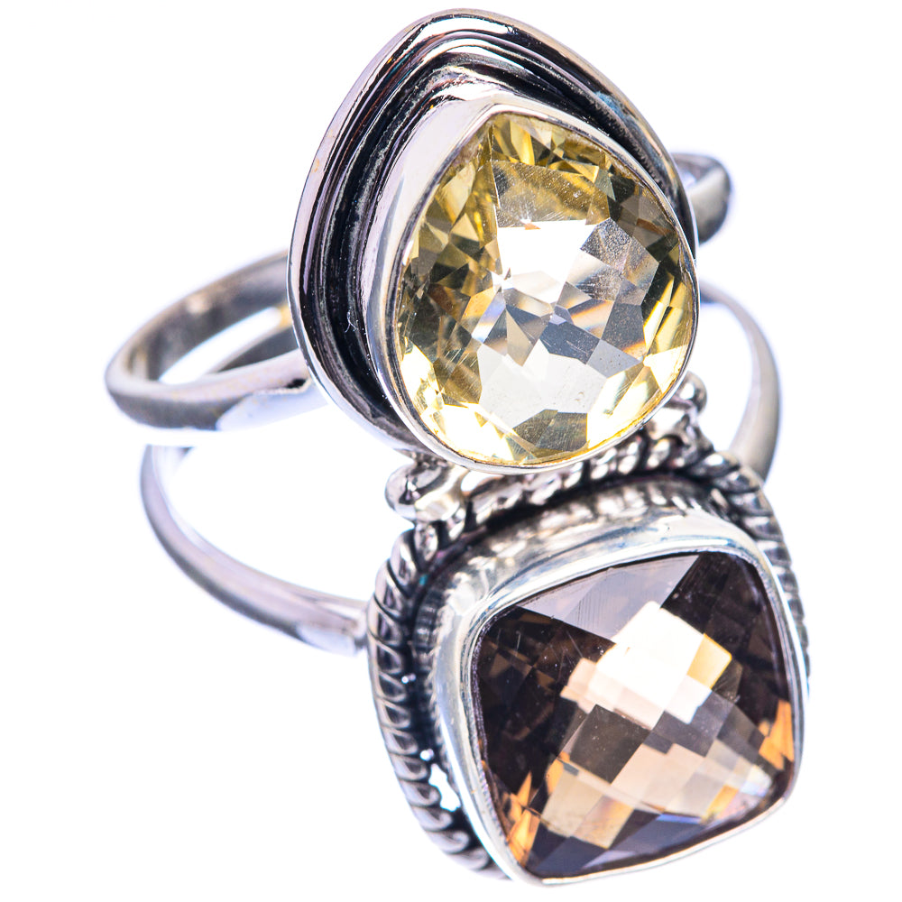 Large Smoky Quartz, Citrine Ring Size 10.25 (925 Sterling Silver) RING143340