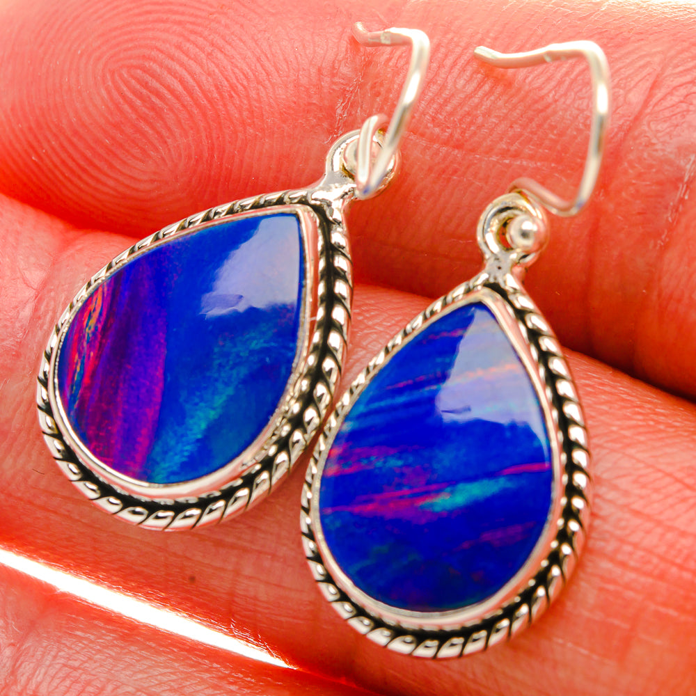 Aura Opal Earrings 1 3/8" (925 Sterling Silver) EARR432009