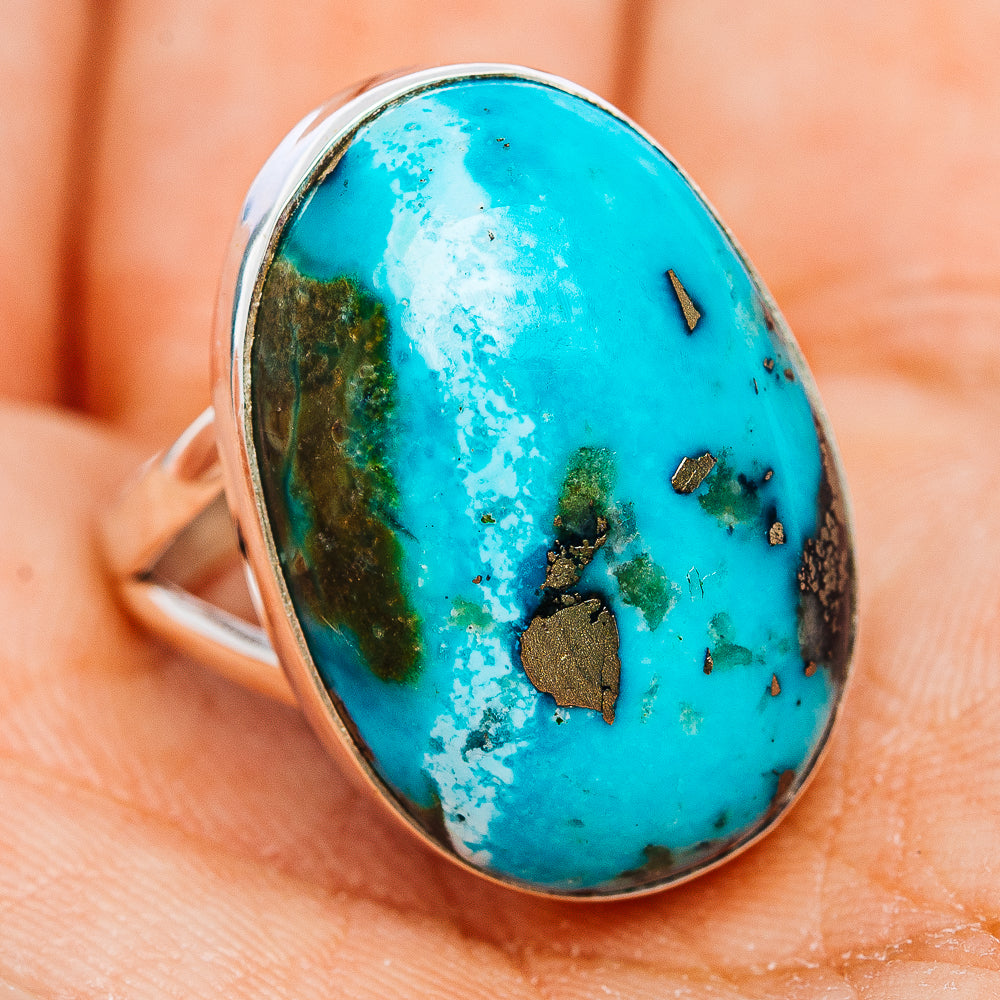 Premium Persian Turquoise Ring Size 8.25 (.925 Sterling Silver)