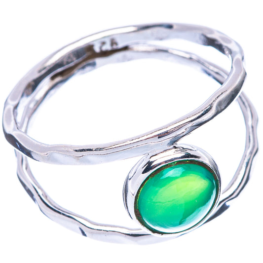 Green Onyx Dainty Ring Size 8 (925 Sterling Silver) R5849