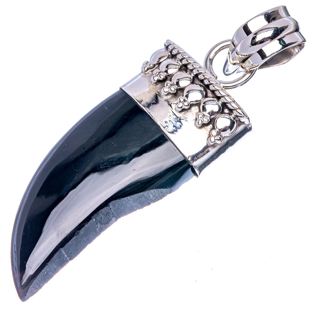 Black Onyx Pendant 1 7/8" (925 Sterling Silver) P42733