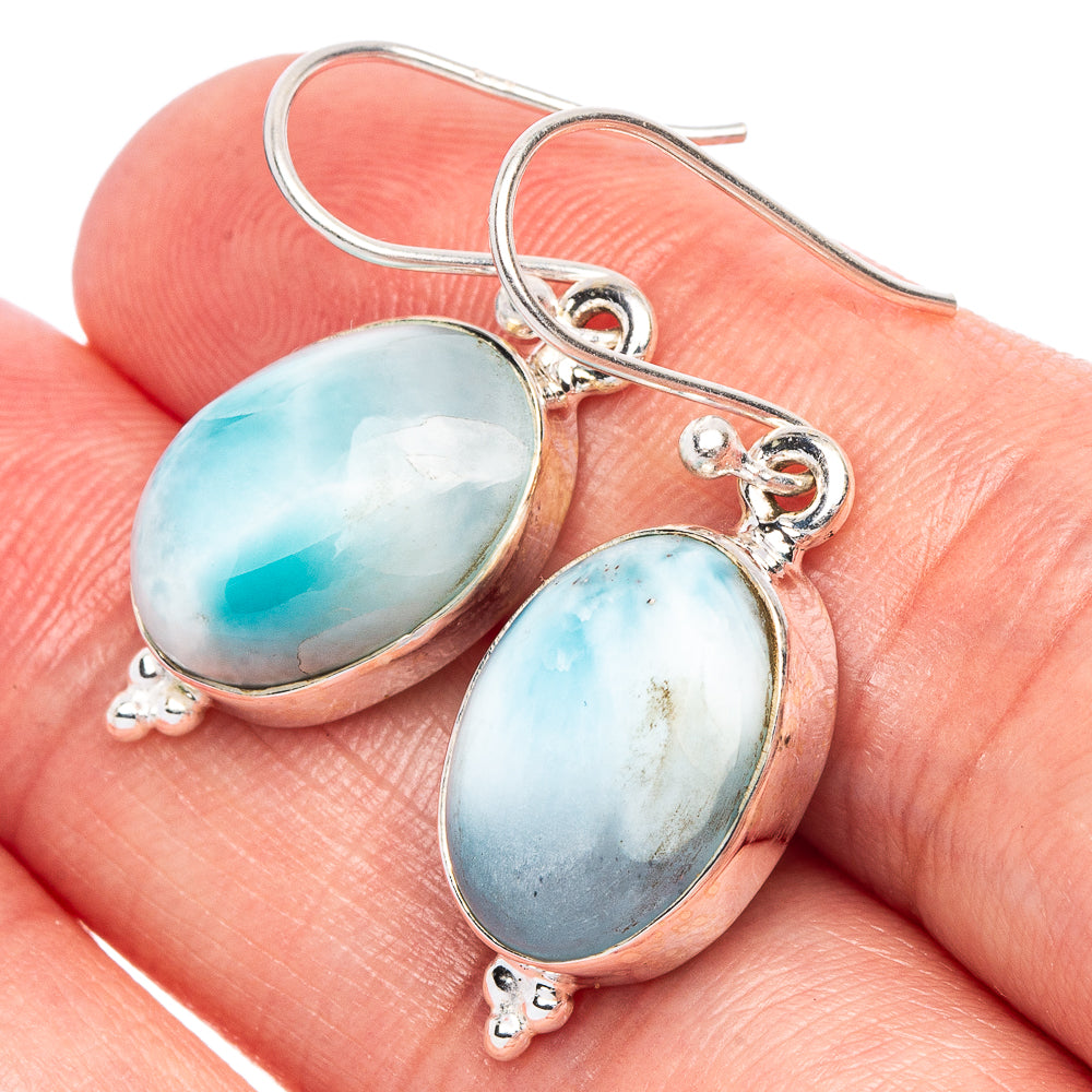 Larimar Earrings 1 3/8" (925 Sterling Silver) E1875