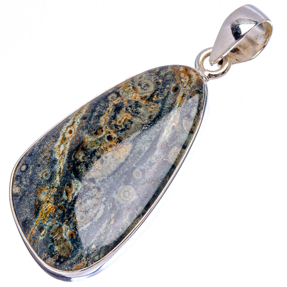 Galaxy Jasper Pendant 1 7/8" (.925 Sterling Silver)